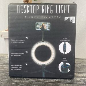 Brilliant Ideas 3 Color Setting Desktop 8” Ring Light